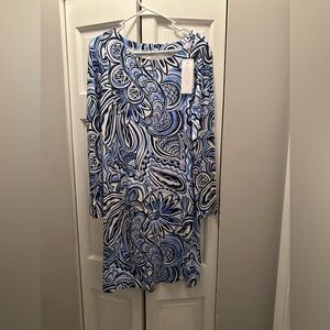 NWT LILLY PULITZER MADDOX UPF 50+ DRESS SIZE M RESORT WHITE GIVE IT A WHIRL